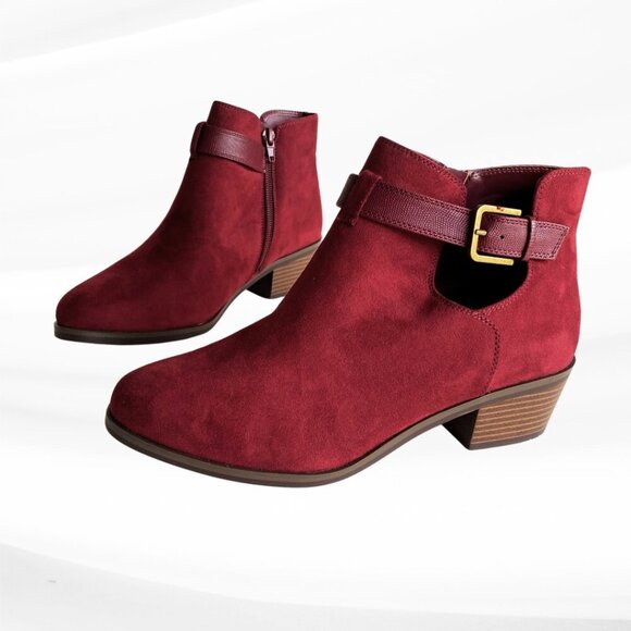 Market & Spruce Shoes - NWOT - Market & Spruce Odeya Bootie, Burgundy, Size 9W